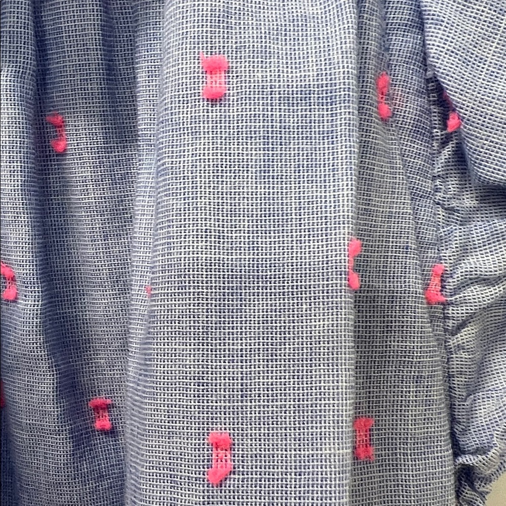 Lilly Pulitzer Top, Ruffle, Sleeveless, Blue w/Pink, Flowy, Feminine - Picture 3 of 12